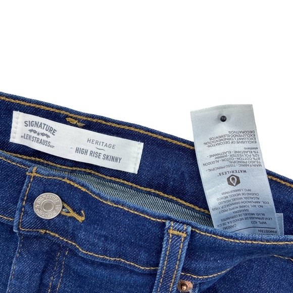 New LEVIS Jeans Heritage High Rise Skinny Denim, Raw Hem, Distressed - Picture 8 of 8
